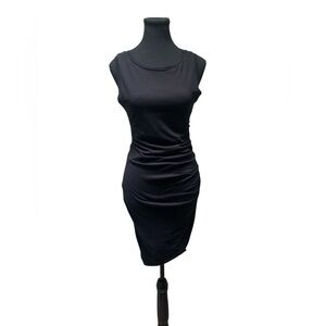 Leith Black Ruched Mini Dress S GUC